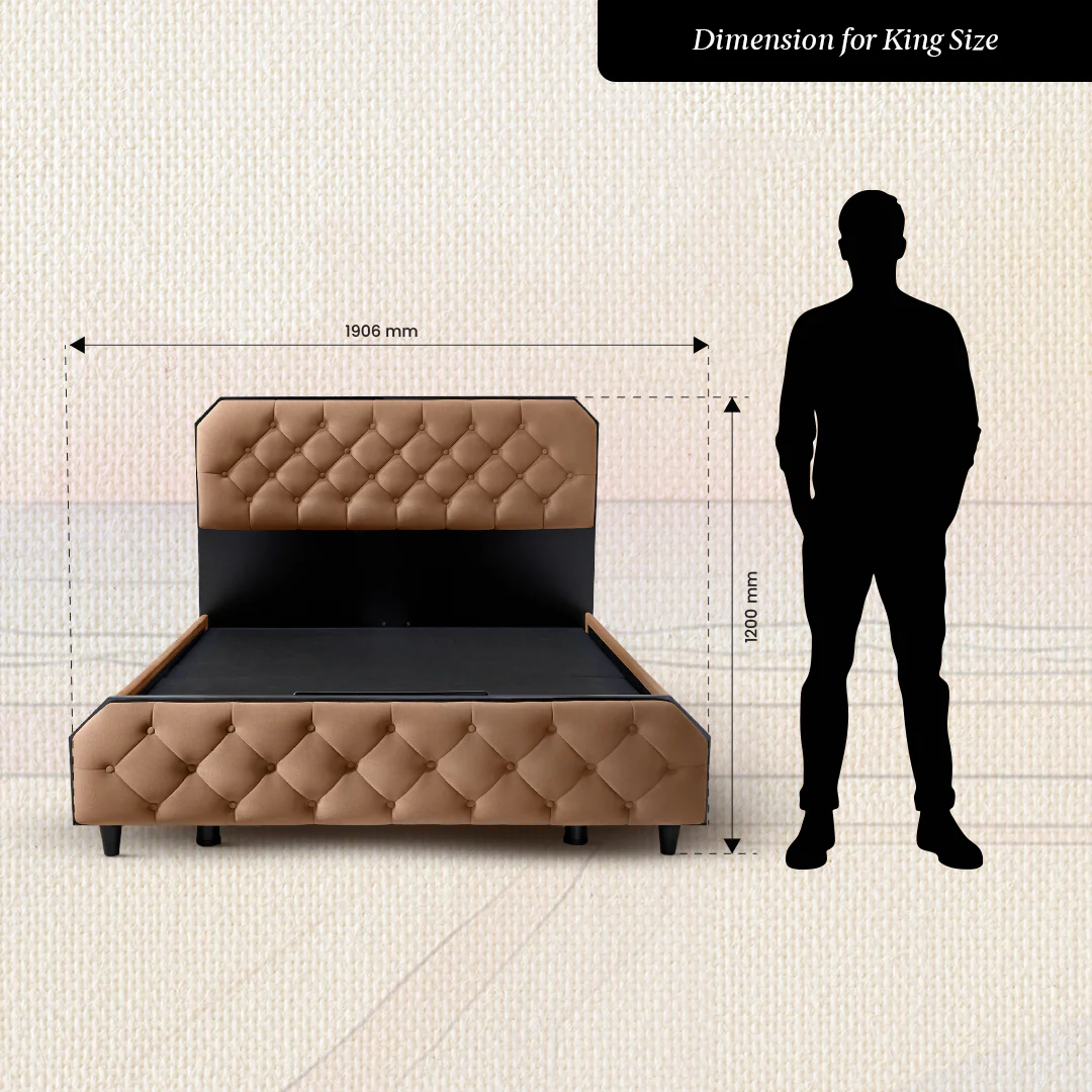 Wave Plus Adjustable Bed Serene Upholstered Bed (Brown)+ Wave Kinect Propel Mattress 8"(20.3cm) - Image 12
