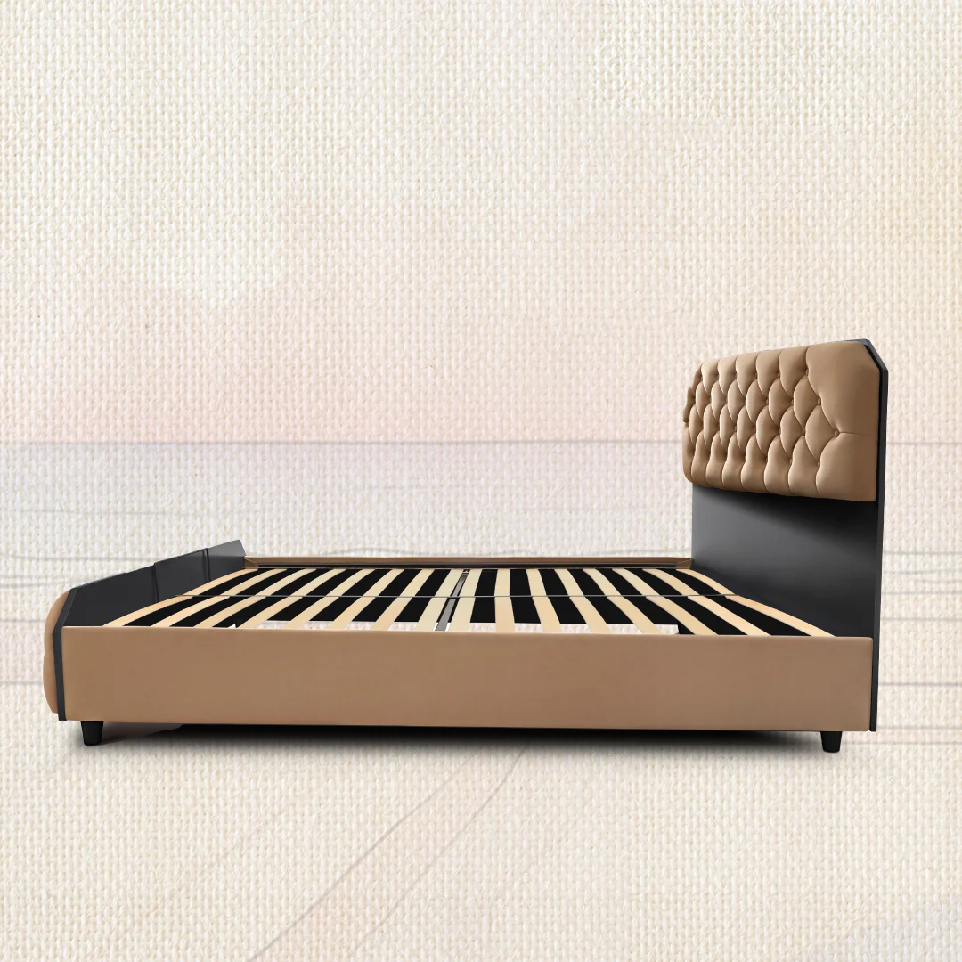 Wave Plus Adjustable Bed Serene Upholstered Bed (Brown)+ Wave Kinect Strength Mattress 8"(20.3cm) - Image 10
