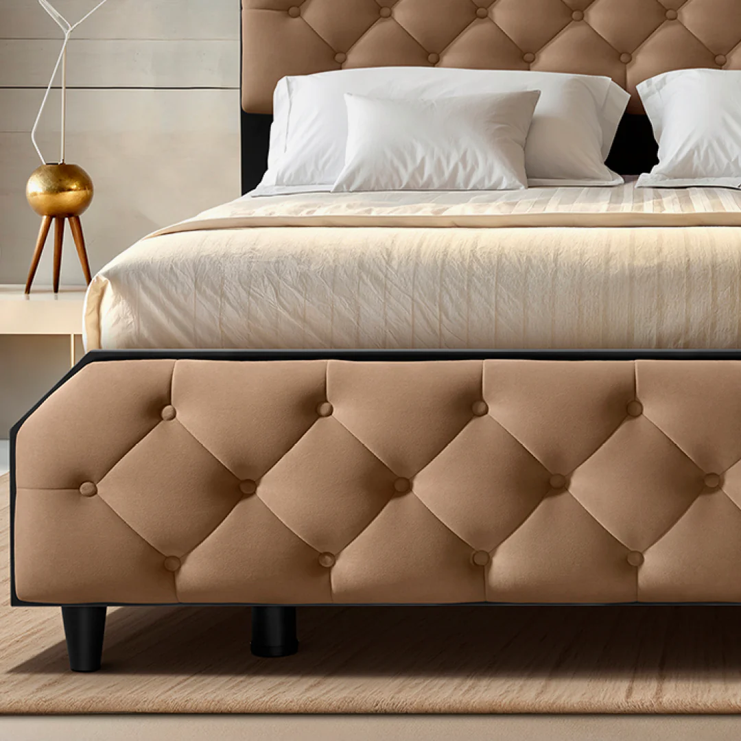 Wave Plus Adjustable Bed Serene Upholstered Bed (Brown)+ Wave Kinect Strength Mattress 8"(20.3cm) - Image 7