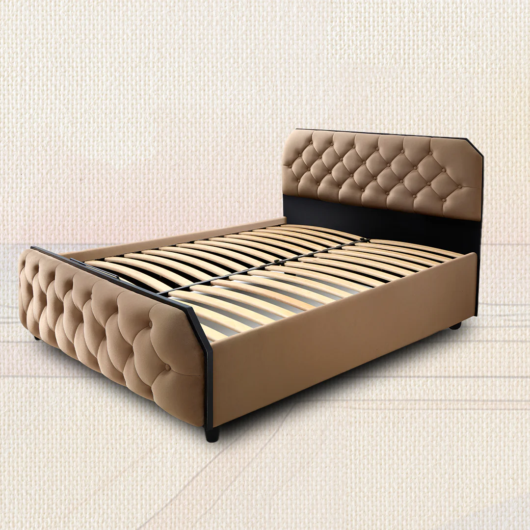 Wave Plus Adjustable Bed Serene Upholstered Bed (Brown)+ Wave Kinect Strength Mattress 8"(20.3cm) - Image 9