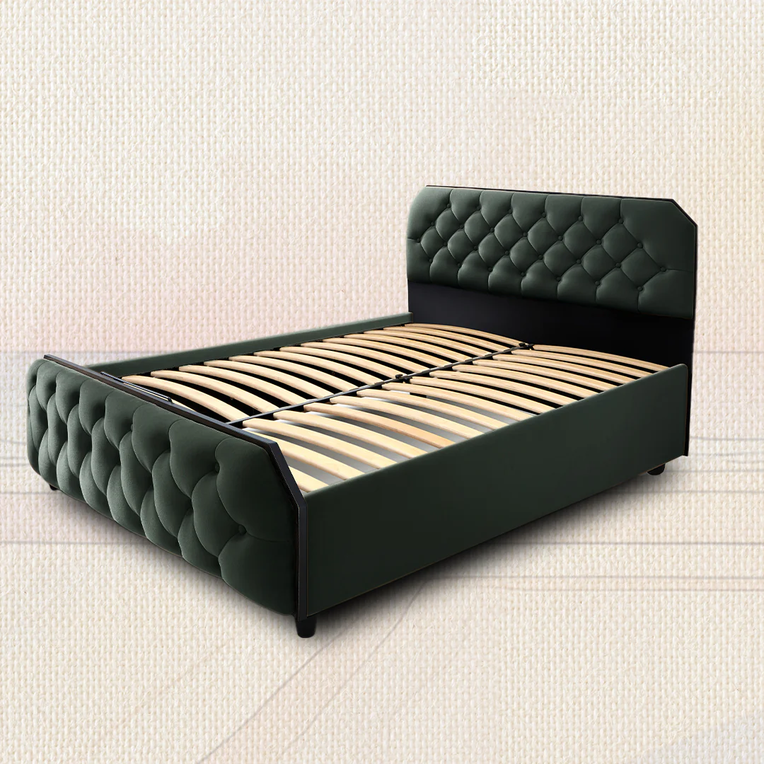 Wave Plus Adjustable Bed Serene Upholstered Bed (Green)+ Wave Kinect Reva Mattress 8"(20.3cm) - Image 4