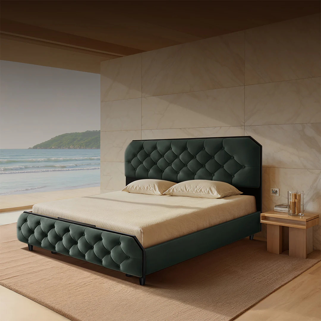 Wave Plus Adjustable Bed Serene Upholstered Bed (Green)+ Wave Kinect Strength Mattress 8"(20.3cm) - Image 12