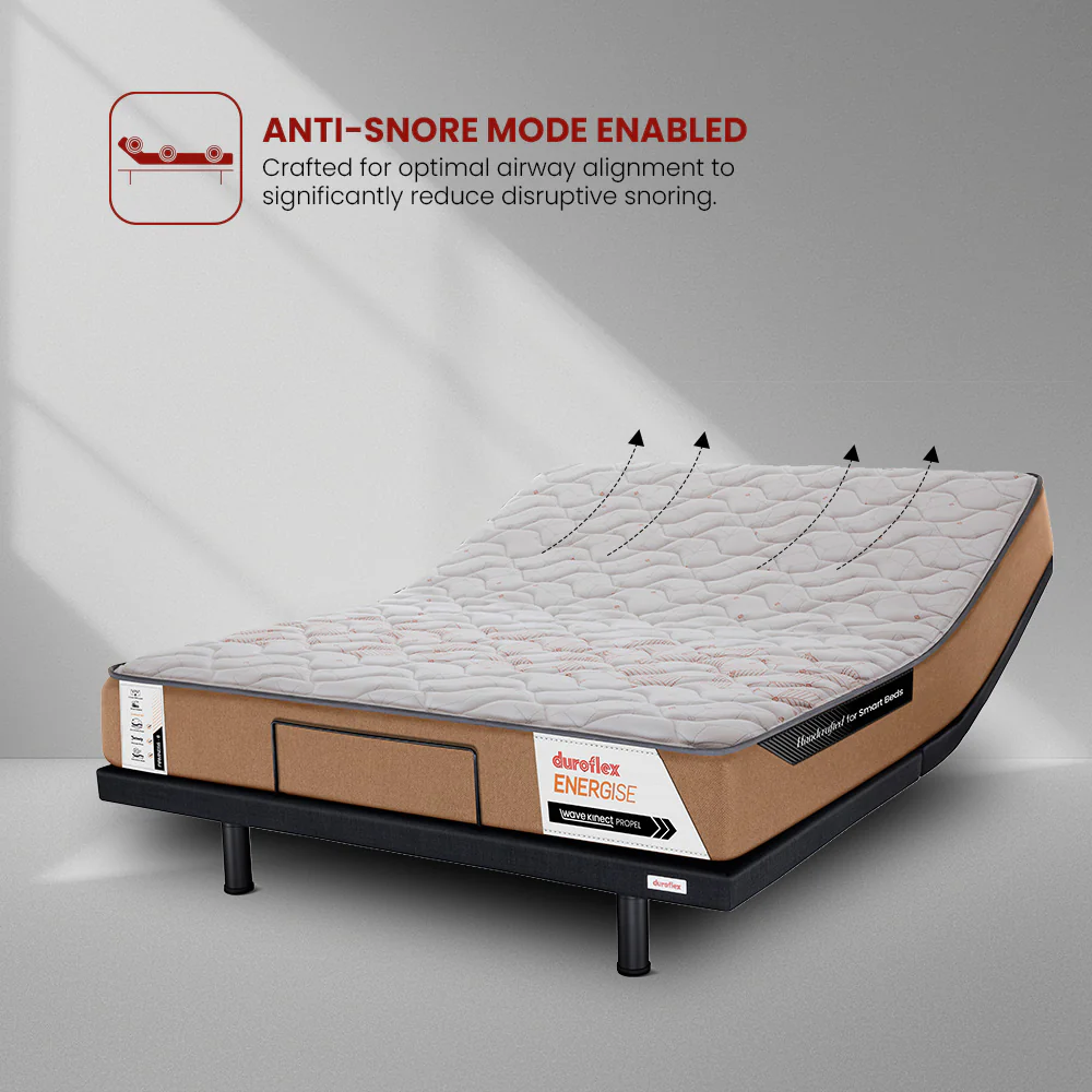 Wave Plus Adjustable Bed Tranquil Upholstered Bed (Grey)+ Wave Kinect Propel Mattress 8"(20.3cm) - Image 5