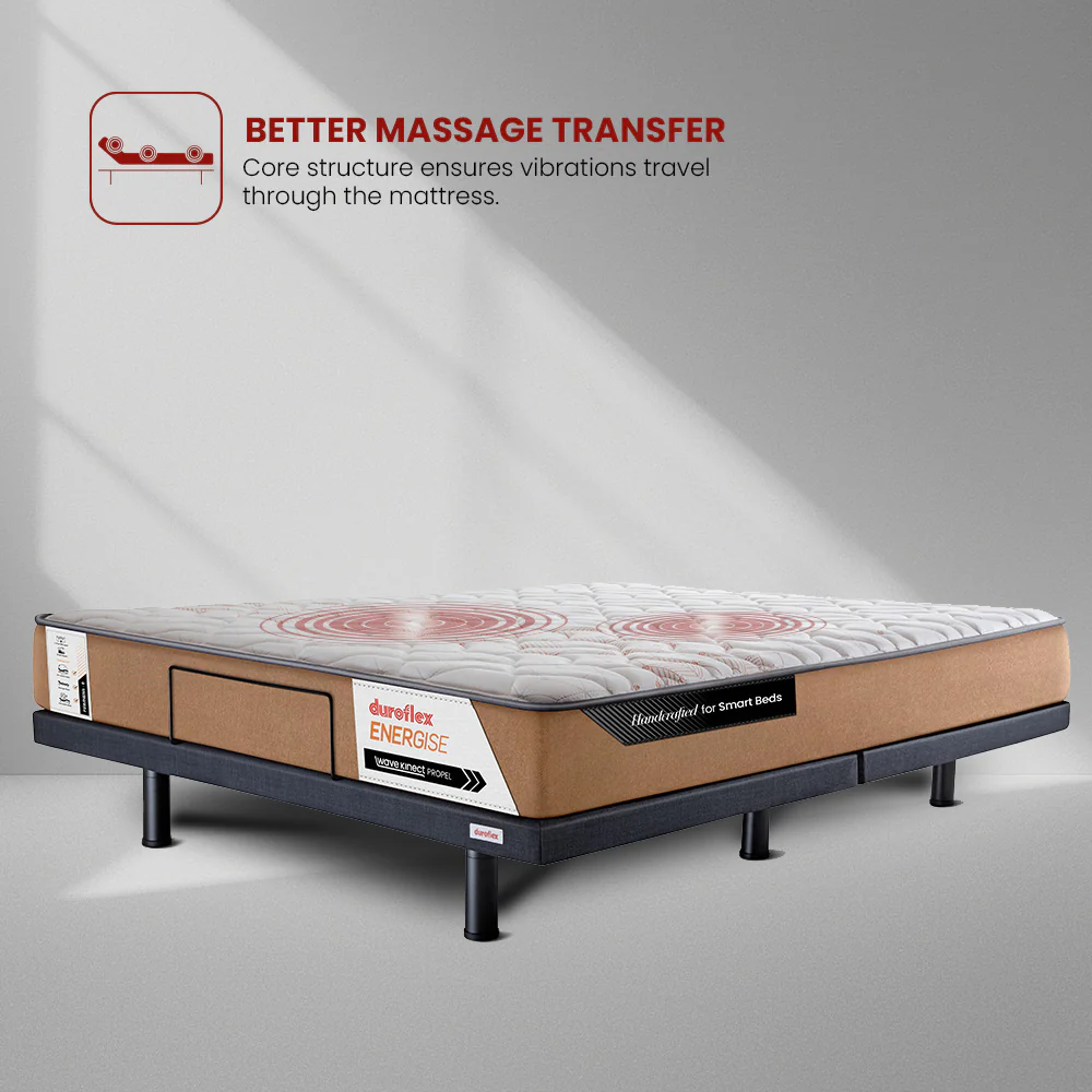 Wave Plus Adjustable Bed Tranquil Upholstered Bed (Grey)+ Wave Kinect Propel Mattress 8"(20.3cm) - Image 6