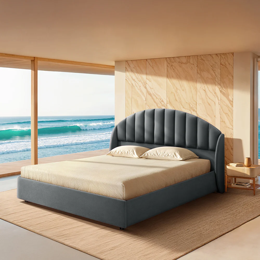 Wave Plus Adjustable Bed with Celeste Upholstered Bed and Livein Duropedic - Grey - Image 2
