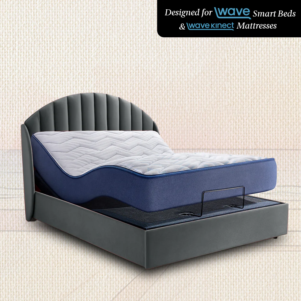 Wave Plus Adjustable Bed with Celeste Upholstered Bed and Livein Duropedic - Grey - Image 4