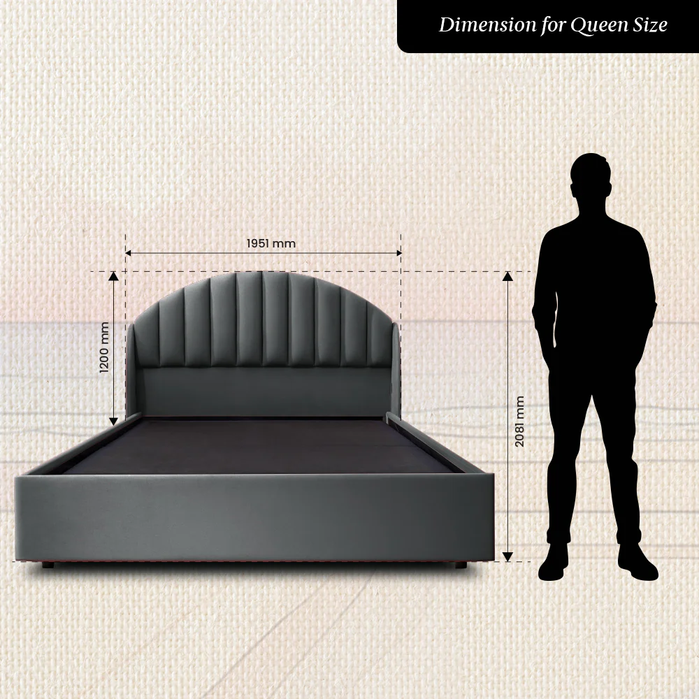 Wave Plus Adjustable Bed + Celeste Upholstered Bed (Grey)+ Quboid Mattress 8" - Image 11