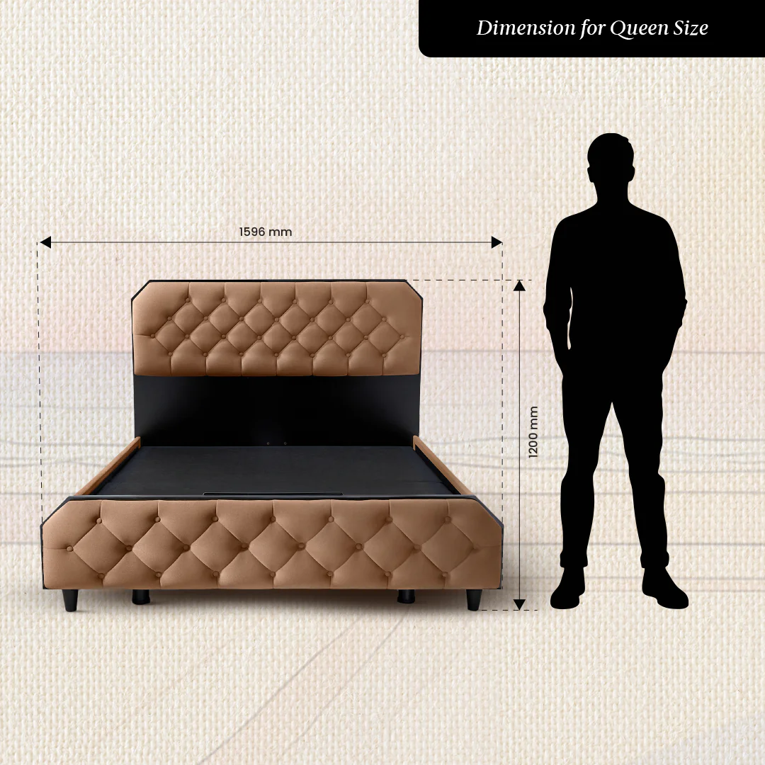 Wave Plus Adjustable Bed with Serene Upholstered Bed and Livein Duropedic- Brown - Image 11