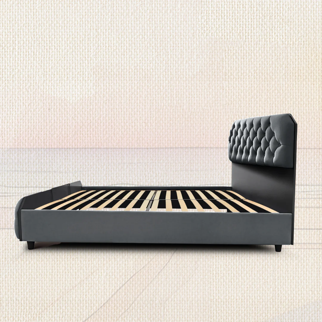 Wave Plus Adjustable Bed with Serene Upholstered Bed and Livein Duropedic-Grey - Image 10