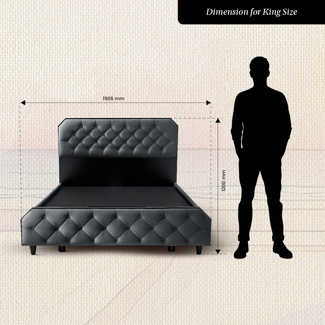 Wave Plus Adjustable Bed with Serene Upholstered Bed and Livein Duropedic-Grey - Image 12