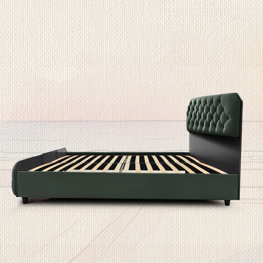 Wave Plus Adjustable Bed with Serene Upholstered Bed and SuperGrid-Green - Image 10