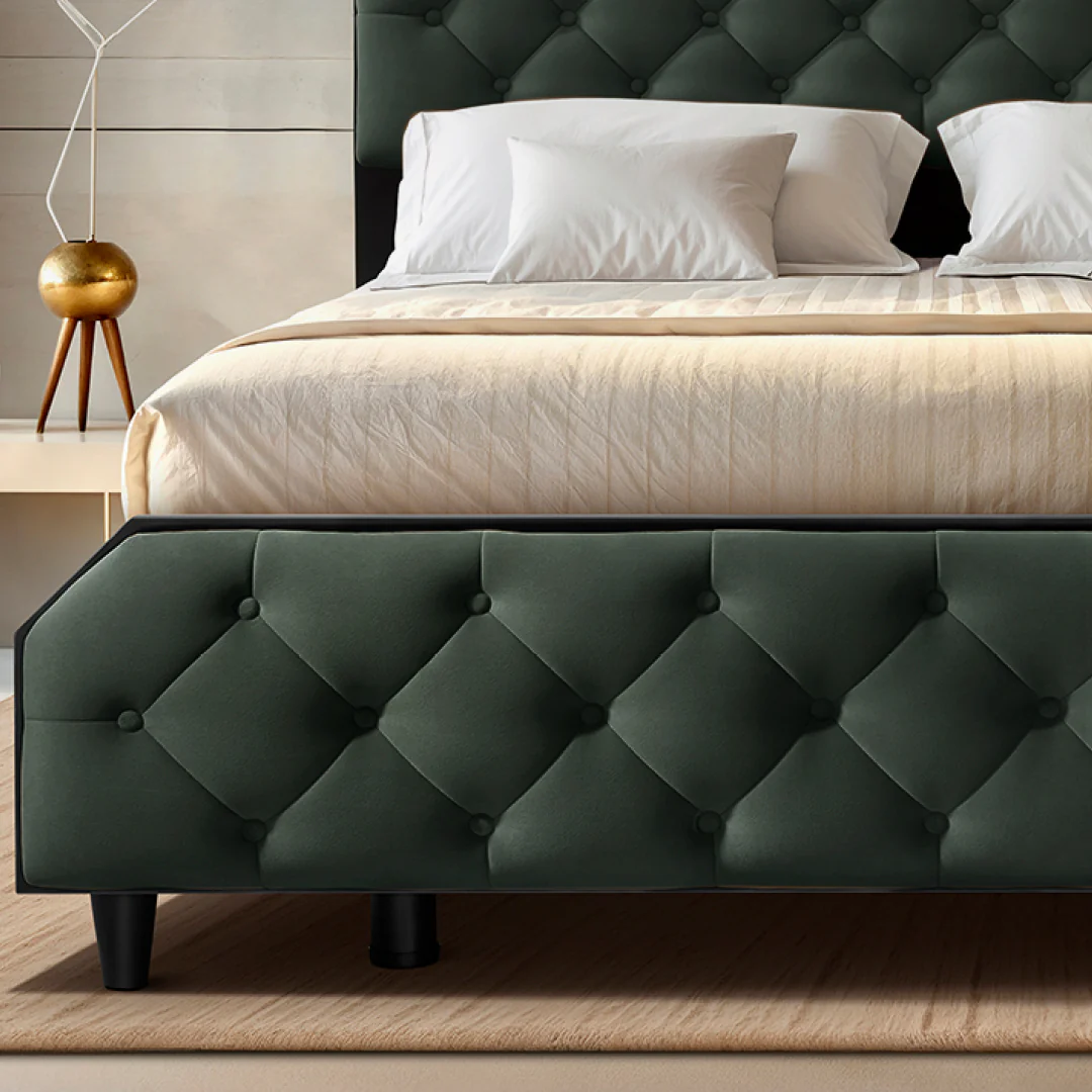 Wave Plus Adjustable Bed with Serene Upholstered Bed and SuperGrid-Green - Image 7