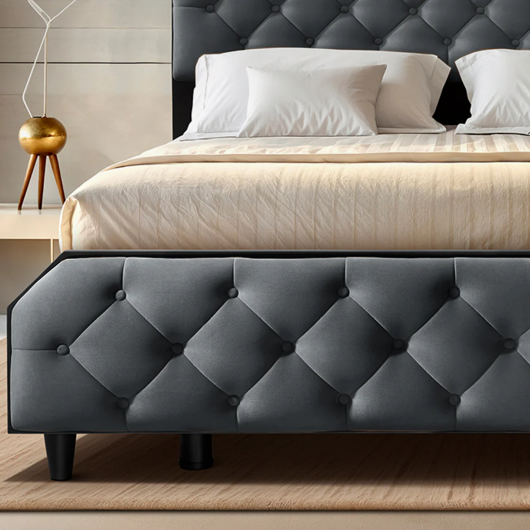 Wave Plus Adjustable Bed with Serene Upholstered Bed and SuperGrid-Grey - Image 7