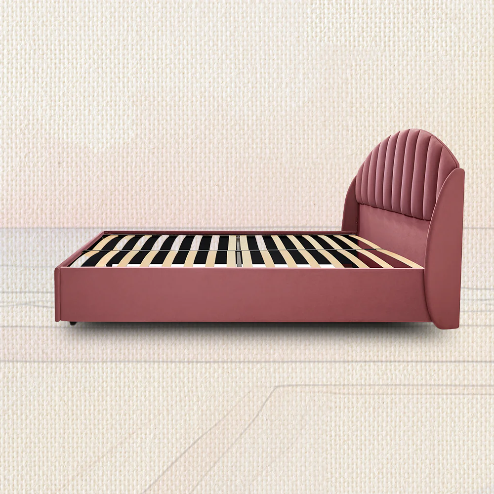Wave Twin Adjustable Bed with Celeste Pink (Rose Dawn) Upholstered Bed with Quboid 8" (20.3 cm) and 2 Fitted Bedsheets - Image 10