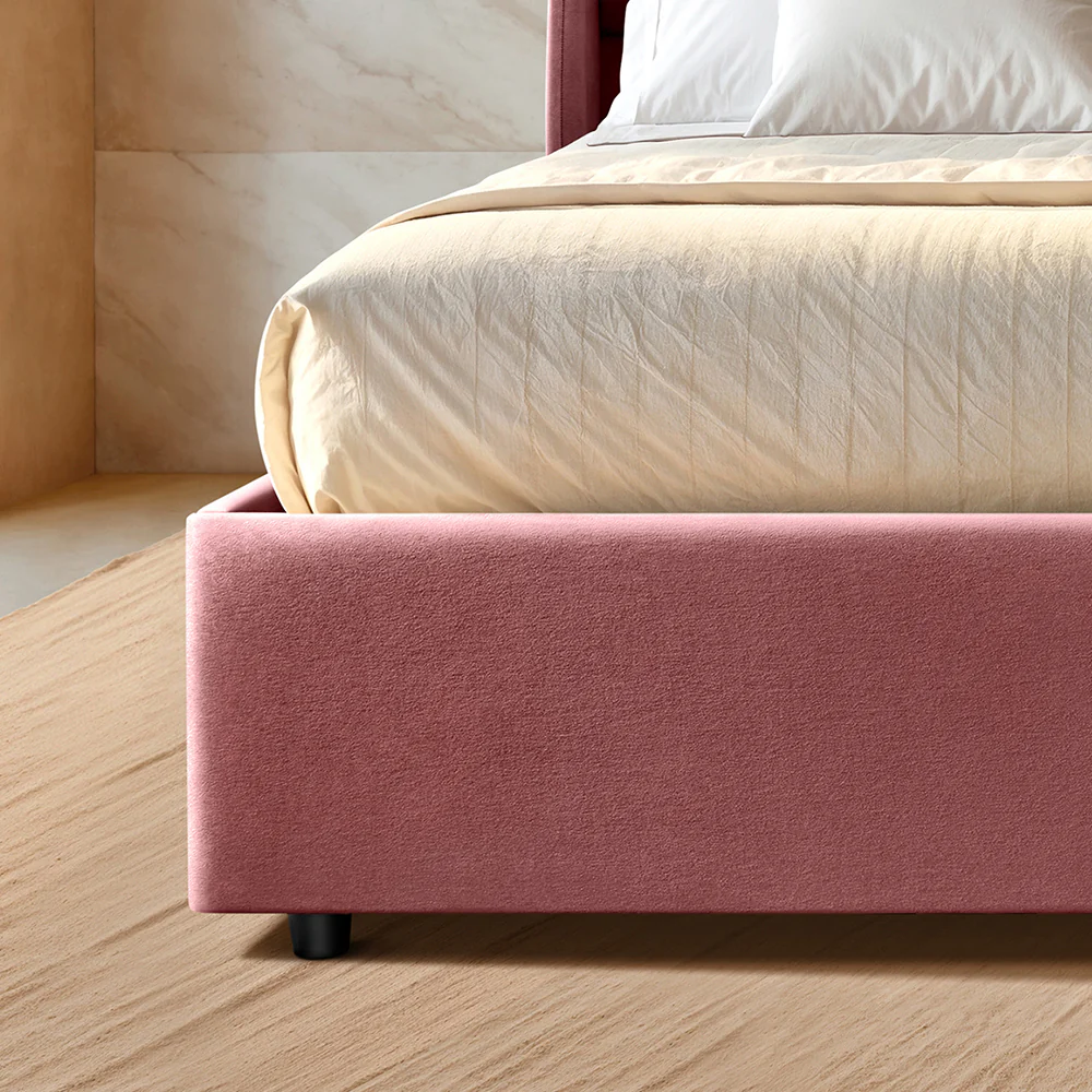 Wave Twin Adjustable Bed with Celeste Pink (Rose Dawn) Upholstered Bed with Quboid 8" (20.3 cm) and 2 Fitted Bedsheets - Image 7